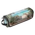 thumbnail image 2 of Hair Tool Organizer Bag with Heat Resistant Mat Removable Travel Storage Case for Hot Air Brushes Curling Irons Palm Trees and Ocean, 2 of 8