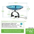 thumbnail image 2 of Achla 14" Teal Crackle Glass Birdbath With Over Rail Bracket, 2 of 2