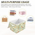 thumbnail image 6 of Yayeee Collapsible Cube Storage Bin with Lid Fabric Closet Decorative Basket with Handles, Green Floral Pattern, 6 of 7