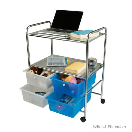 Purpose Utility Cart - Mind Reader Storage Drawer All Purpose Mobile Utility Cart, Silver