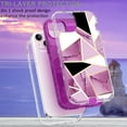 thumbnail image 5 of Mantto for iPhone 14 Plus Case, 3 in 1 Slim Hybrid Crystal Rubber Bumper Cute Marble Pattern Hard PC Soft Silicone Drop Protection Women Girls Cover for iPhone 14 Plus, Grid Purple Marble, 5 of 6