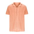 thumbnail image 4 of Mgmyaa Men's Short Sleeved Button Down Shirt Jacquard Cardigan Collared Beach Shirt Tops, 4 of 6