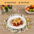 thumbnail image 4 of Vintage Plant Round 13 Inch Placemats Set of 6, Boho Botanical Flowers Green Leaf Ferns HeatResistant Non Slip Place Mats for Dining Table, Wipeable Braided Kitchen Table Mats for Housewarming, 4 of 9