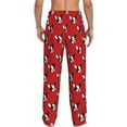 thumbnail image 3 of Uemuo Bulldog Red Pattern Men's Wide Leg Palazzo Lounge Pants with Pockets Light Weight Loose Comfy Casual Pajama Pants-XX-Large, 3 of 9