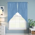 thumbnail image 6 of Blue Burlap Texture Kitchen Window Curtains, Swag Curtains Valance for Bedroom Living Room Bathroom, Farmhouse Vintage Blue Rod Pocket Window Treatment Curtain Block Drapes 2 Panels 36"x45", 6 of 9
