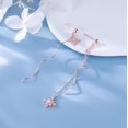 thumbnail image 5 of Solid 925 Sterling Silver Snowflake Earrings Dangle for Women Teens Snowflake Dangle Earrings Chain, 5 of 14