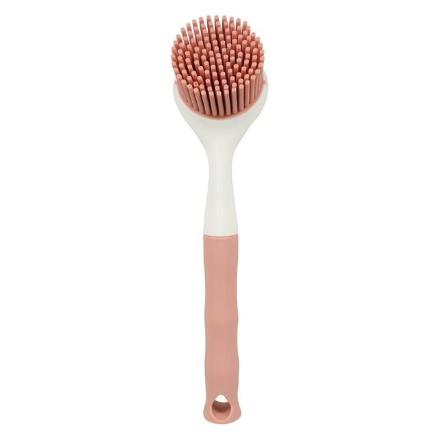 BRIGHTFUFU Cepillo para platos con mango largo, cepillo para fregar y lavar platos, cepillo para ollas de mano