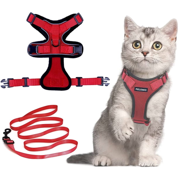 Bufanda para gato con correa, bufanda y correa para gato, bufanda ajustable para gato, bufanda para gato y chaleco transpirable para collar, adecuada para gatos europeos, artículos para mascotas