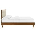 thumbnail image 4 of Modway Willow Full Wood Platform Bed with Splayed Legs in Walnut/Beige, 4 of 12