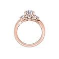 thumbnail image 2 of 0.75 Carat Excellent Round Cut Natural Diamond Unique Three Stone Ring for Engagement Solid 14K Rose Gold Size 8.5, 2 of 8
