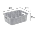 thumbnail image 1 of Sterilite 11" Small Weave Open Bin Wicker Storage Basket, Grey, 32-Pack, 1 of 10