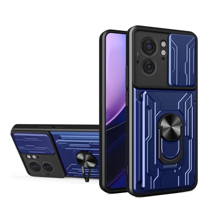 Funda con Anillo y Tarjetero Card Slot Bumper para Moto Edge 40 5G