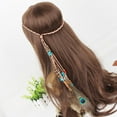 thumbnail image 5 of Teissuly Women Ornaments Bohemian Peacock Feather Hair Hoop Hair Band Headwea, 5 of 8