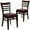Burgundy Vinyl Seat/Walnut Wood Frame, variant on Flash Furniture 2 Pk. HERCULES Series Ladder Back Mahogany Wood Restaurant Chair