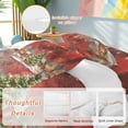 thumbnail image 2 of Christmas Bedding Duvet Cover Set Queen Size 4 Pieces Red View Christmas Tree Hut Light Golden Snowflakes Bedding Set with Zipper Closure,1 Comforter Cover 90x92 Inches 1 Flat Sheet & 2 Pillow Cases, 2 of 7