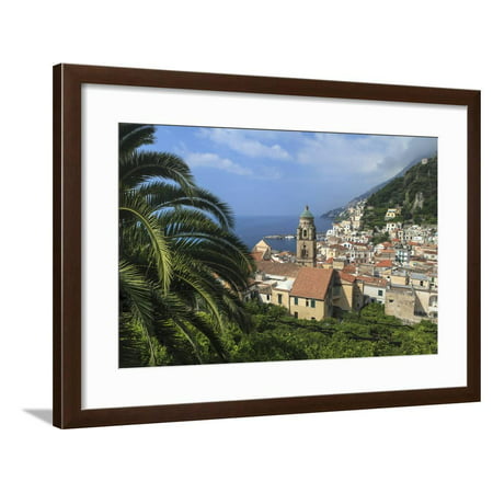 View of town and coast, Amalfi, Amalfi Coast (Costiera Amalfitana), UNESCO World Heritage Site, Cam Framed Print Wall Art By John (Best Mobile Cam Site)