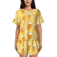 thumbnail image 1 of Fotbe Beer Conjunto de Pijama Estampado para Mujer, 2 Piezas, Ropa de Dormir con Camiseta de Manga Corta y Shorts Suaves-XX-Large, 1 of 6