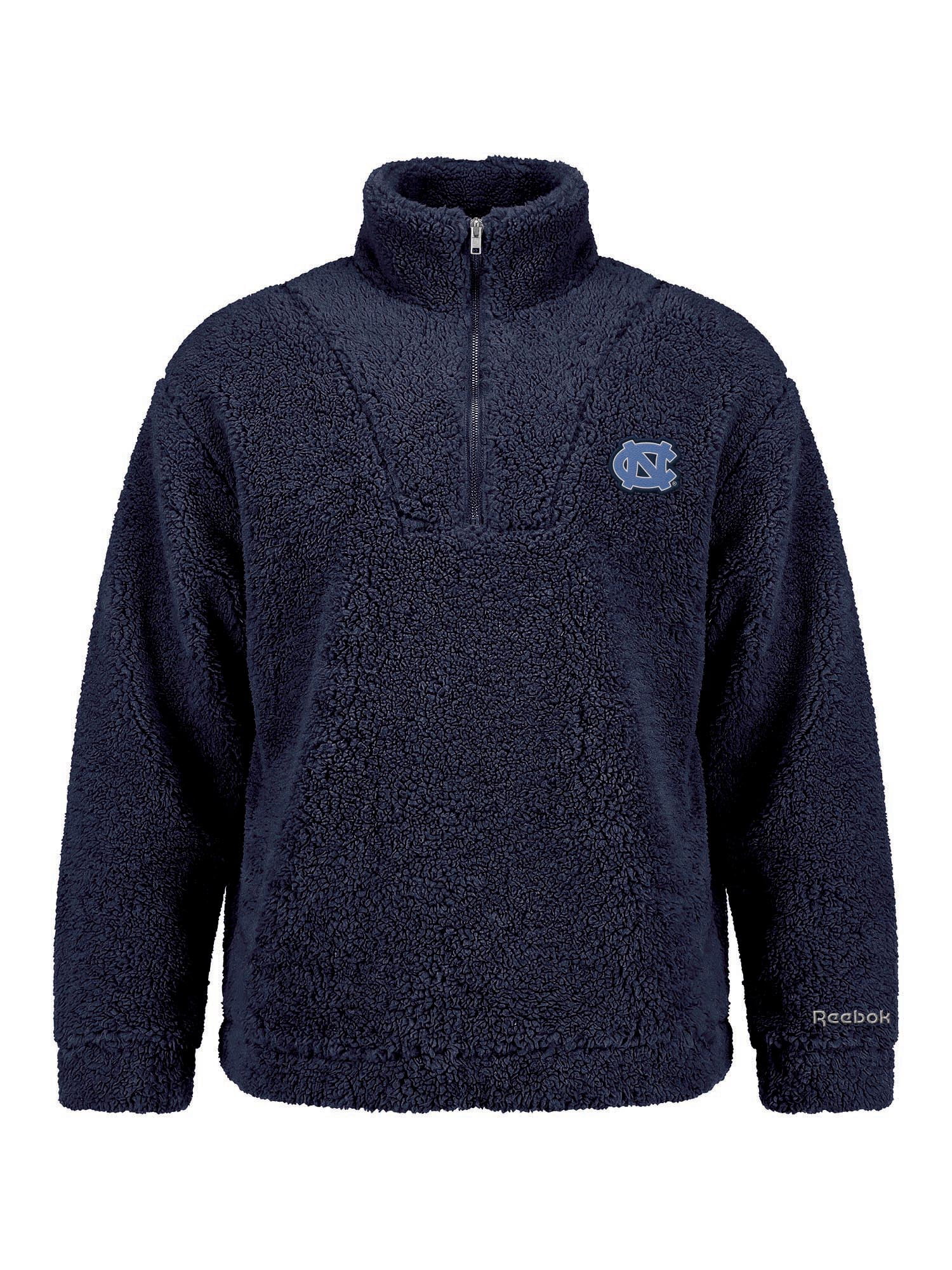 North Carolina Tar Heels Reebok Womens Relaxed Fit Qtr Zip Sherpa Pullover