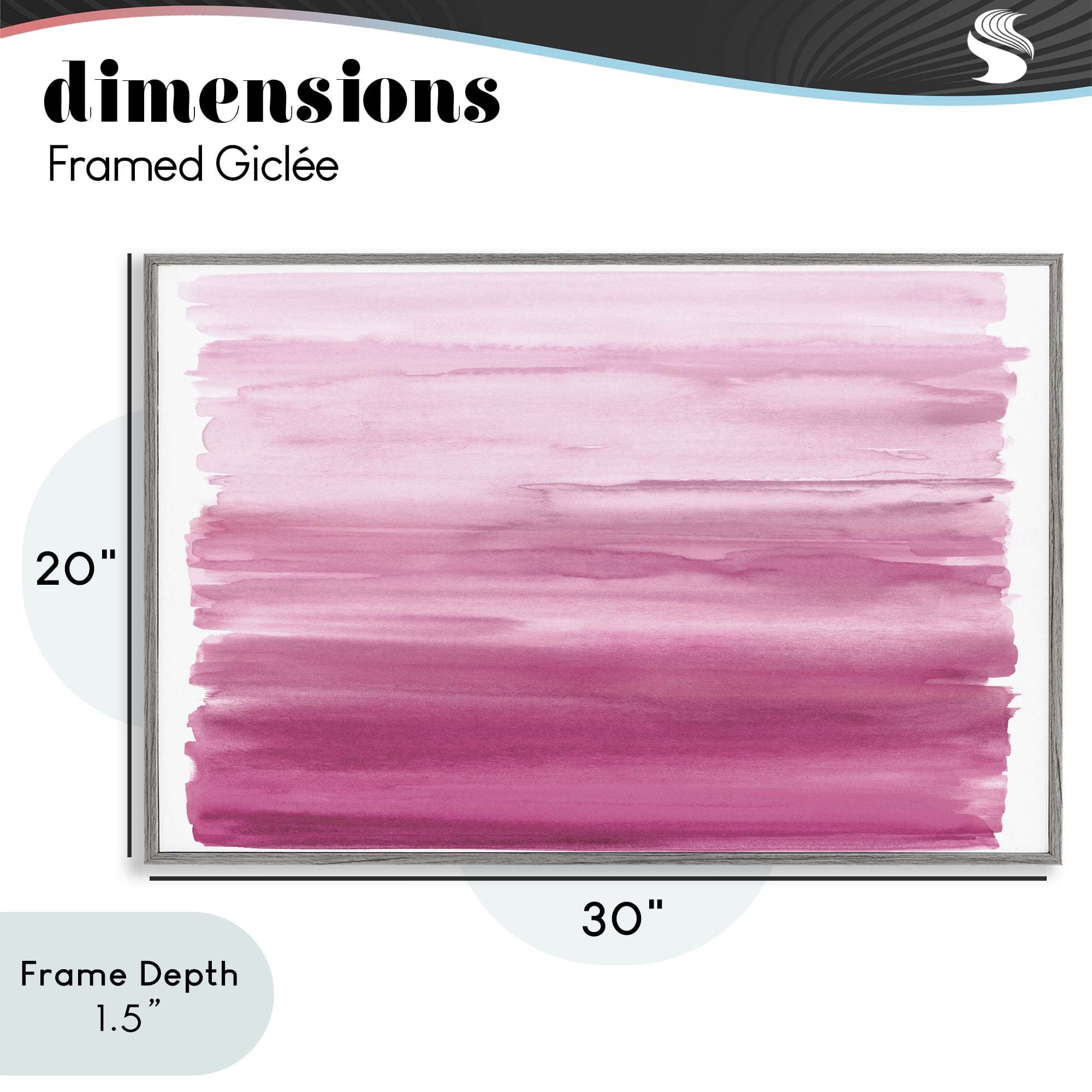 Stupell Industries Ombre Pink Blush Gray Framed Giclee Art, design by Allie Corbin