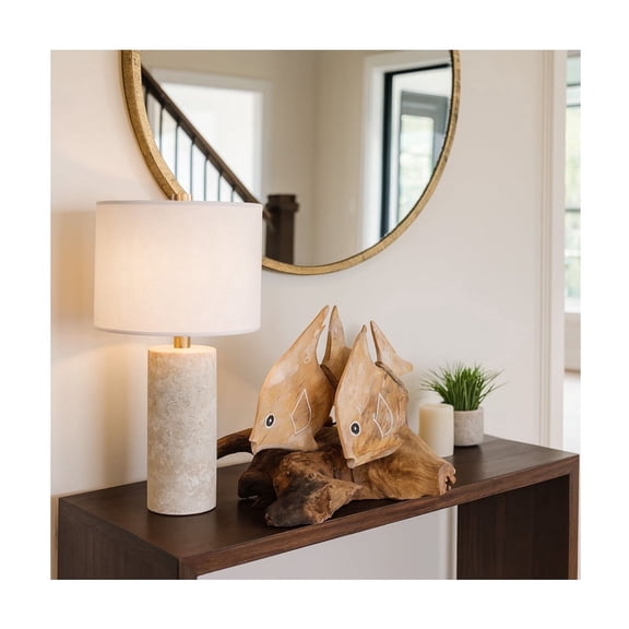 Double Swimming Fish Sculpture Home or Bathroom Decor - Coastal Inspired Figurine Statue Complements Office, Room, or Living Room Decor - Unique Shelf or Coffee Table Decor Ornament - 8.75", Brown