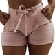 thumbnail image 5 of Pantalones cortos de mezclilla para mujer Pantalones cortos ajustados Pantalones calientes de cintura alta Elástico lavado, rosa, S Monstrate AP1049-13B, 5 of 7