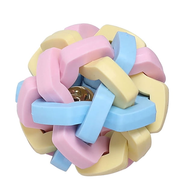 Greeniant Bola de campana colorida para mascotas, juguete con sonido Molar resistente a los dientes, bola de goma, eliminación de manchas, mordedor, Suministros para perros L