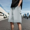 thumbnail image 2 of B91xZ Men's Denim Shorts Slim Fit Stretch Ripped Short Jeans,Light Blue XXL, 2 of 5