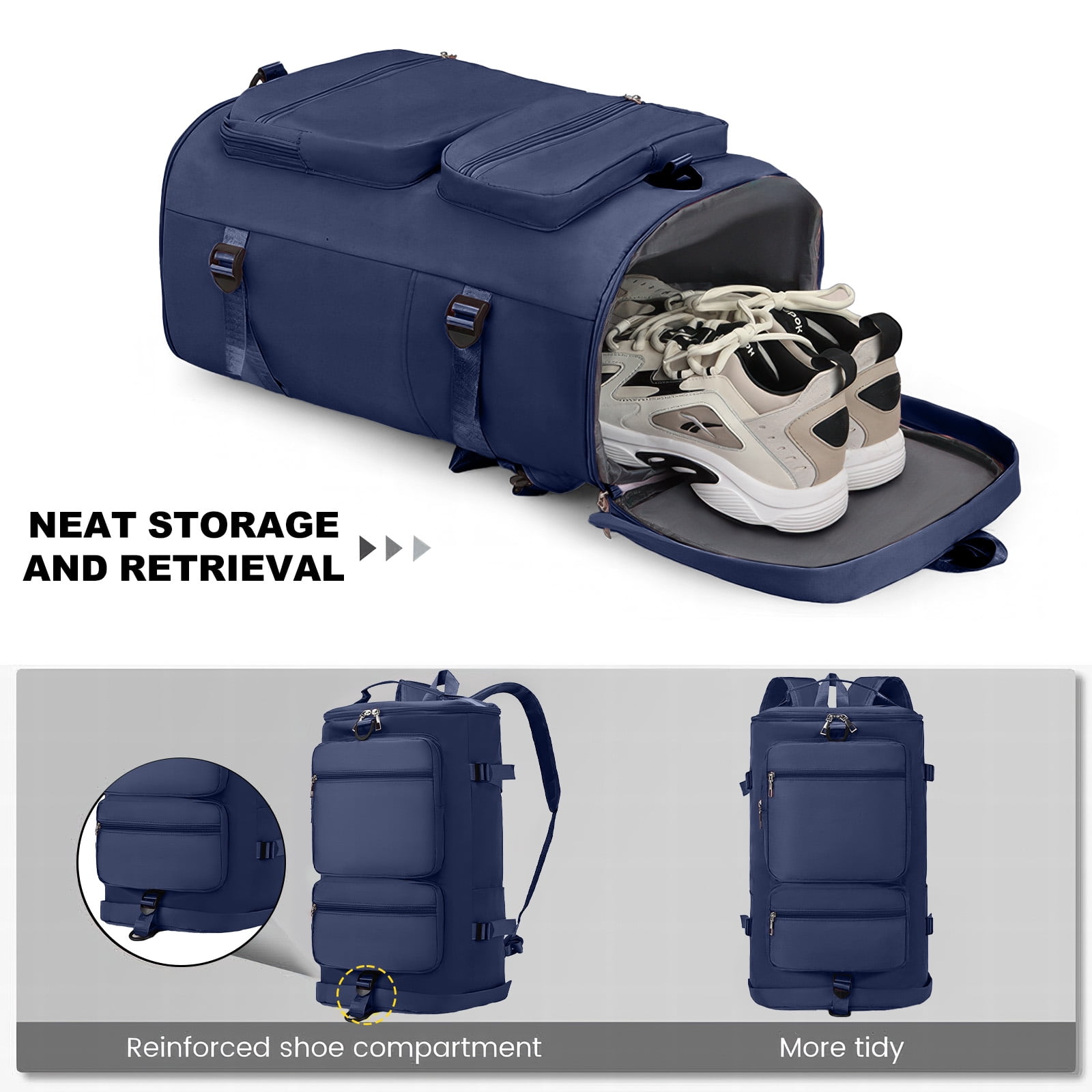Gynky Duffle Bag Gym Bags Waterproof Sports Duffel Bags Travel Weekender Bag for Men Women Overnight Bag with Shoes Compartment