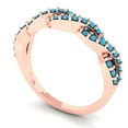thumbnail image 2 of 0.495 ctw Wedding Band for Women - 14K Rose Gold Simulated Turquoise Stackable Eternity Ring, 2 of 6