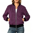 thumbnail image 2 of QQNHM Womens Corduroy Bomber Jacket Full Zipper Long Sleeve Lightweight Coat Fall Casual Baseball Outerwear, 2 of 6