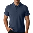 thumbnail image 2 of VgaVtl Summer Polo Mens Short Sleeve Collared Pullover Casual Thin Office Teeshirts for Men Plain Button, 2 of 8