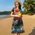 thumbnail image 4 of Naloa Vibrant Bouquet Waterfall Print Womens Summer A-Line Dress with Pockets,Short Sleeve Dresses,Flowy Beach Swing Dress for Vacation Travel, 4 of 6
