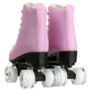 EONROACOO Pink Roller Skates for Women, Adult Light up Quad Skates(Women 7/Men 5.5)