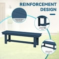 thumbnail image 3 of JUSTLET HDPE Outdoor 2-Person Dining Bench, Durable and Weather-Resistant for Patio, Garden and Balcony Use, Navy, 3 of 8