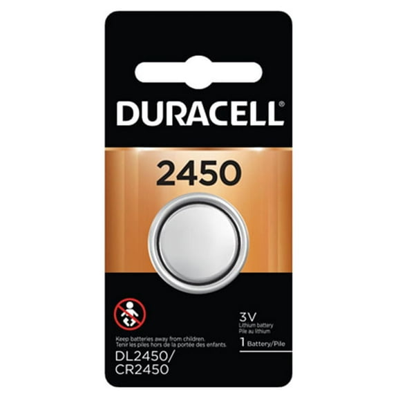 3 x CR2450 Duracell 3 Volt Lithium Coin Cell Batteries (On a Card)