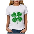 thumbnail image 5 of vigerkar St Patricks Day Short Sleeve Shirt for Women Shamrock St Paddys Day T-Shirt Lucky Clover Tee Top (White, M), 5 of 8