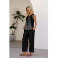 thumbnail image 5 of WIHOLL Two Piece Set for Women Summer Sleeveless Crewneck Lounge Top Wide Leg Drawstring Pants With Pockets Vacation Travel Outfits, 5 of 11