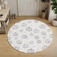thumbnail image 3 of Round Area Rugs 6Ft, Grey Pumpkin Fall Non-Slip Washable Circle Rugs Carpet, Polka Dot Watercolor Thanksgiving Indoor Outdoor Rug Floor Mats Throw Runner for Bedroom Living Room Bathroom, 3 of 8