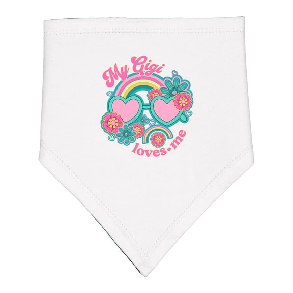 Inktastic My Gigi Loves Me Girls Rainbow Granddaughter Baby Bandana Bib
