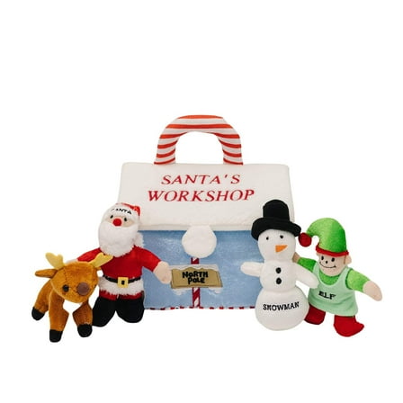 Genius Babies My First Christmas Santa's Workshop Playset with 4 Sensory Toys