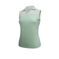 thumbnail image 1 of Monterey Club Women's Rhinestones Contrast Block Sleeveless Golf Polo Shirt #2093, 1 of 2
