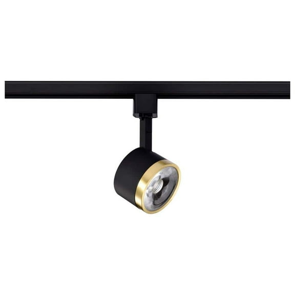 Matte Black/Brushed Brass Integrated LED Fixed Track Round Back Head