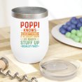 thumbnail image 2 of Poppi Knows Everything, If He Doesn't, He Makes Stuff Really Fast, Funny Grandpa, White 12oz Wine Tumbler, 2 of 5