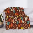 thumbnail image 3 of Yiaed Retro Coffee Print Blanket Throw Blanket Soft Cozy Flannel Blanket for Home Bed Sofa Couch Chair-60"x50", 3 of 6