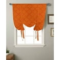 thumbnail image 2 of Orange Rhombus Plaid Tie Up Curtains for Kitchen Bathroom Bedroom Windows 45 Inch Length, Classic Modern Geometric Abstract Art Balloon Drape Curtains Shade Rod Pocket Drapery Curtain Panel, 42"x54", 2 of 7