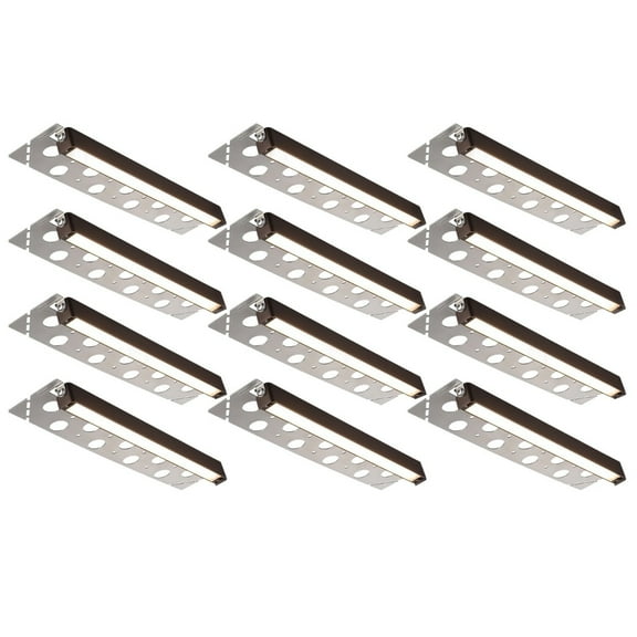 12 Pack 12" LED Retaining Wall Lights, Low Voltage Landscape Lights, 12-24V AC/DC Paver Lights, 3W/5W/7W Step Lights Outdoor, 2700K Soft White