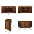 thumbnail image 4 of Design House Leick Home Solid Wood Mission Oak Four Door Corner TV Stand, 4 of 5