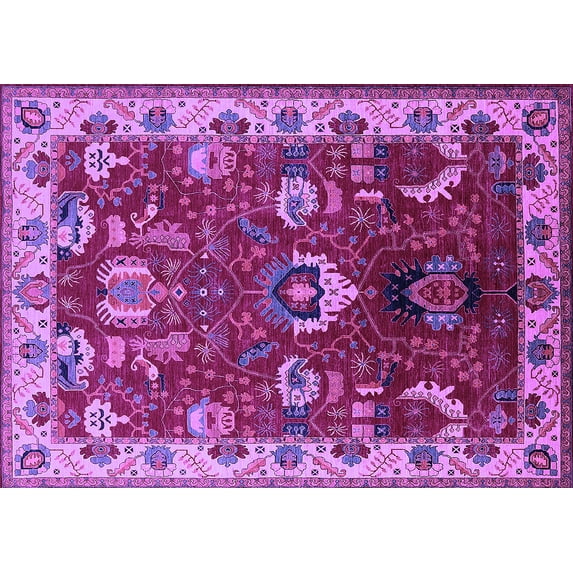 Ahgly Company Indoor Rectangle Oriental Purple Industrial Area Rugs, 3' x 5'