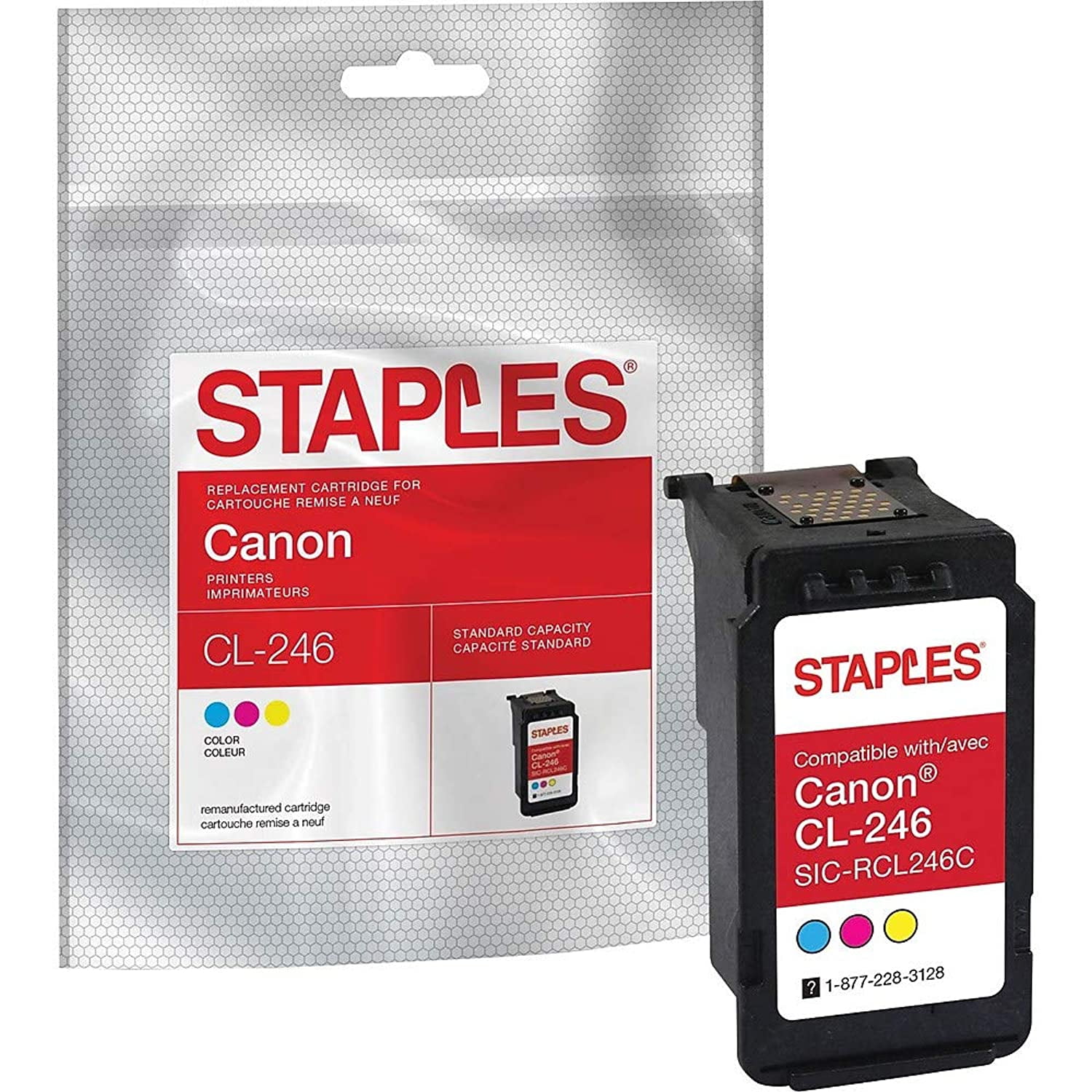 STAPLES Remanufactured Ink Cartridge Replacement for Canon CL246 (Tri