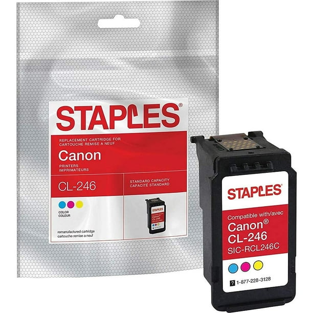 STAPLES Remanufactured Ink Cartridge Replacement for Canon CL246 (Tri